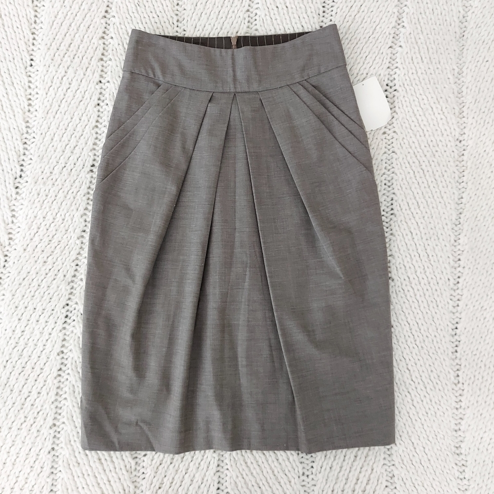 New TRINA TURK Pleated High Waist Pencil Skirt